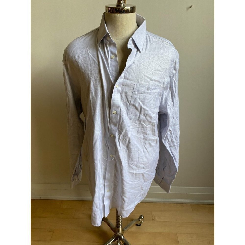 NORDSTROM Men's Shop Smart Care Dress Shirt Sz 17 Traditional Fit